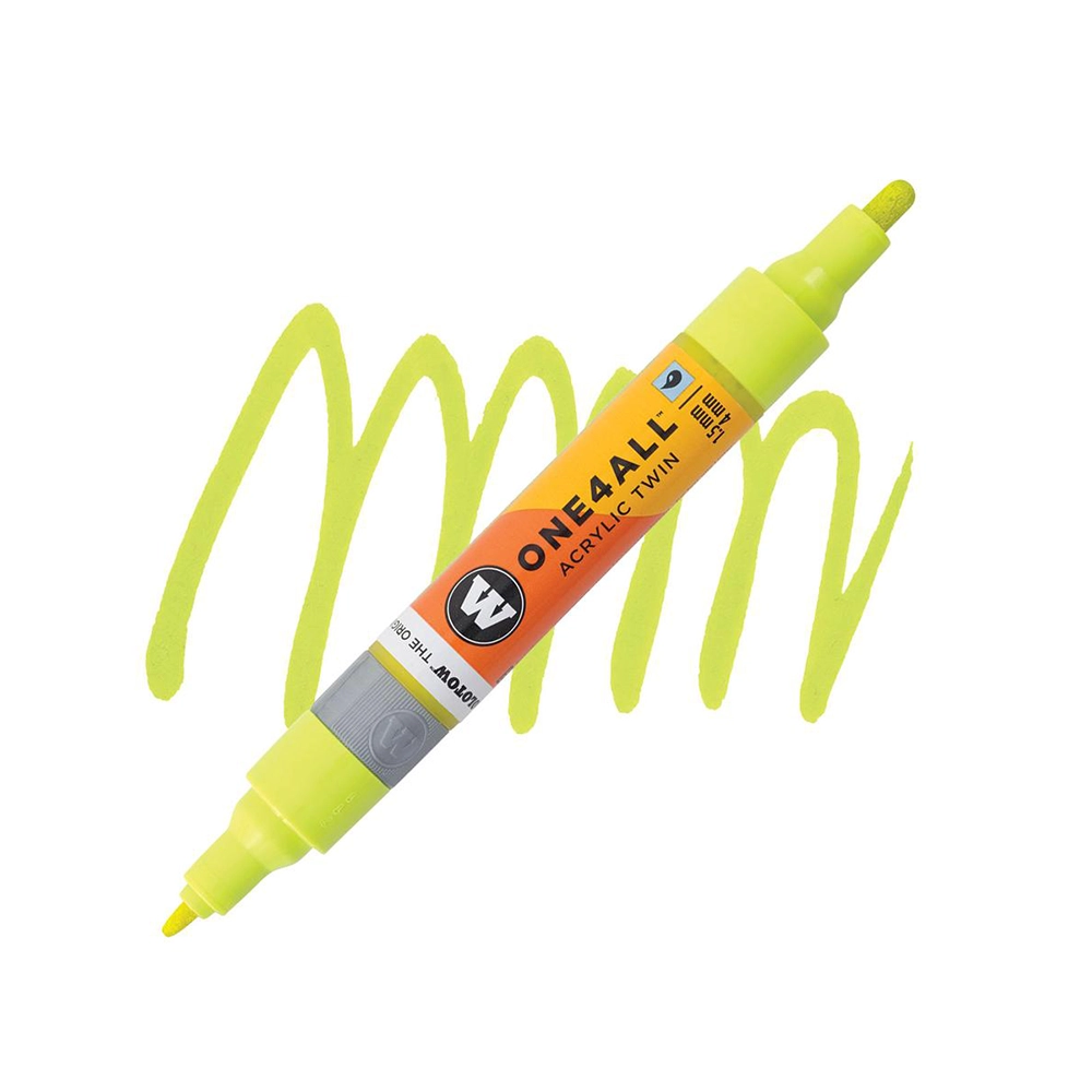 Molotow ONE4ALL Acryl Twin двустранен акрилен маркер, 1,5 + 4 мм, отровно зелен